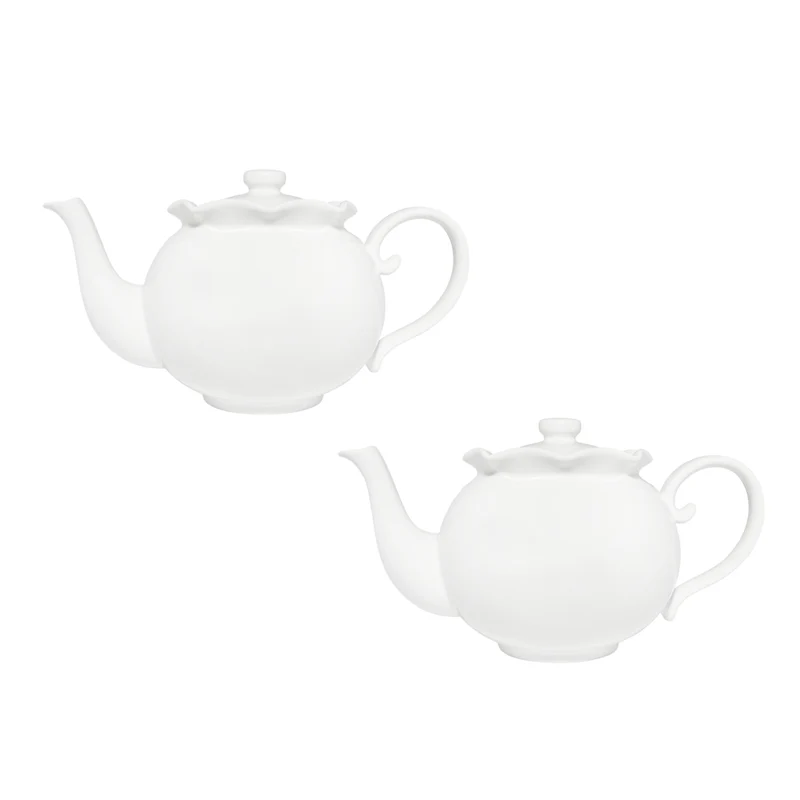Casa Domani Florence Teapot - 1L - White - 2 Pack