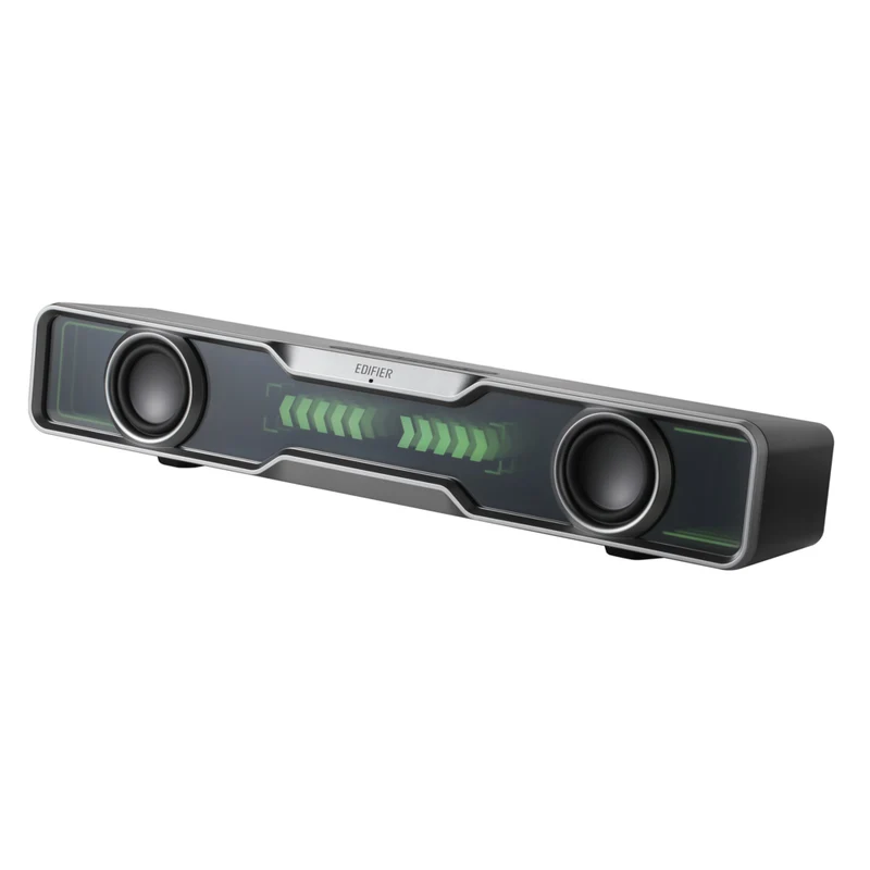 Edifier - Barre de son multimédia QS30 alimentée par USB, avec Bluetooth, basses améliorées, microphone intégré et effets d’éclairage dynamiques – Noir