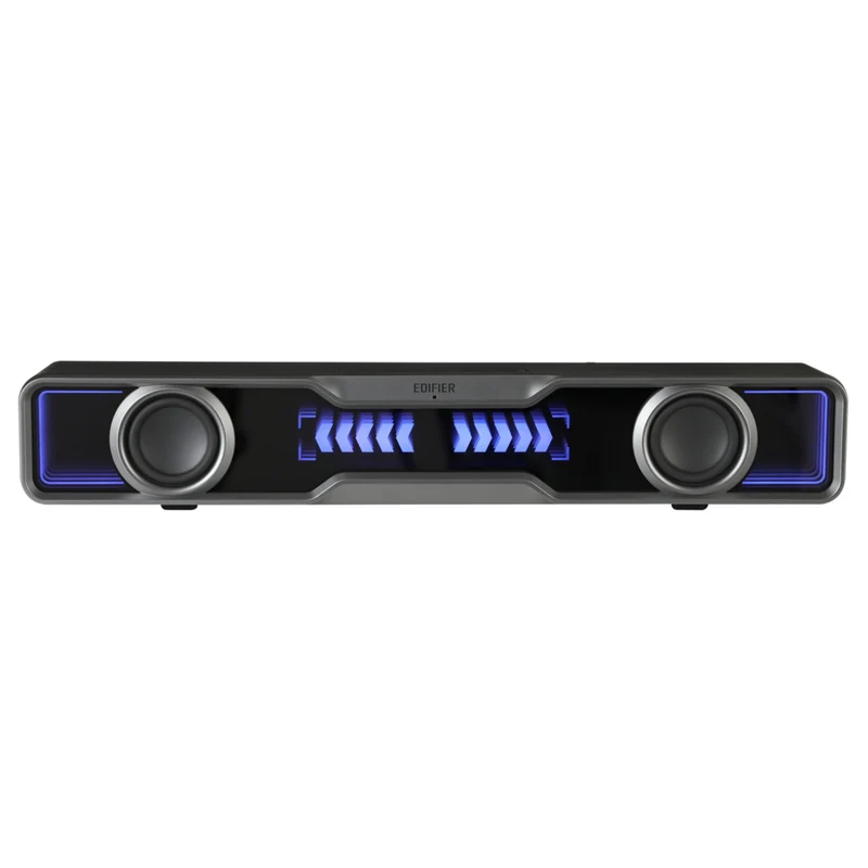 Edifier - Barre de son multimédia QS30 alimentée par USB, avec Bluetooth, basses améliorées, microphone intégré et effets d’éclairage dynamiques – Noir