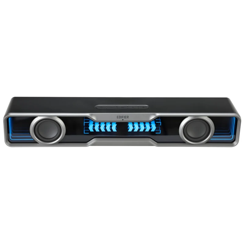 Edifier - Barre de son multimédia QS30 alimentée par USB, avec Bluetooth, basses améliorées, microphone intégré et effets d’éclairage dynamiques – Noir