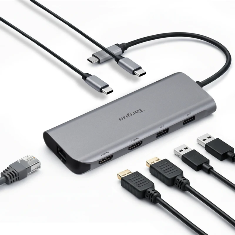 Targus - Station d'accueil mobile multiport USB-C Alt. à double écran 4K HDMI avec passage EPR 140 W