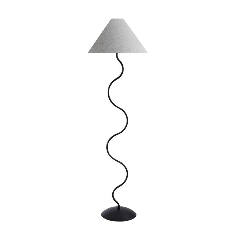 Monarch Specialties 9627 64"H Floor Lamp - Black Metal, Ivory/Cream Shade