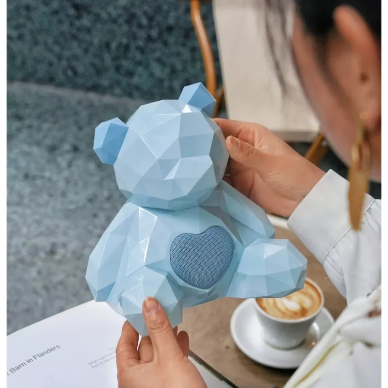 Kemilife - Porte-parole Bluetooth pour ours en peluche de style cybernétique - Bleu
