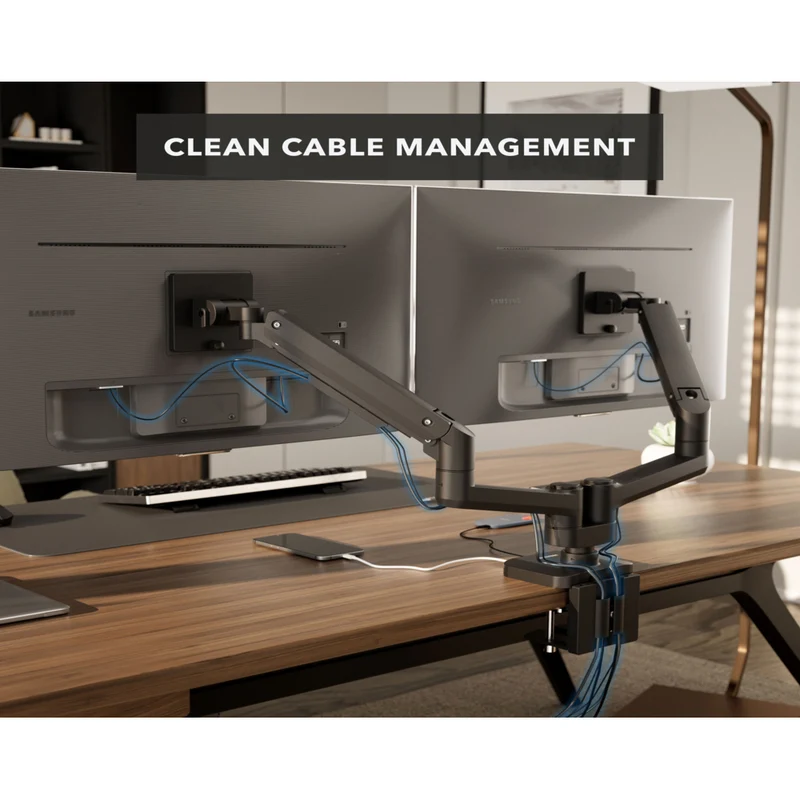 Mount-It! Heavy-Duty Dual Monitor Mount with Gas Spring Arms - Fits Monitors up to 35"