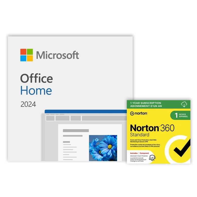 Microsoft Office Home 2024 + Norton 360 Standard - 1 Device - 12-Month Subscription [Digital Download]