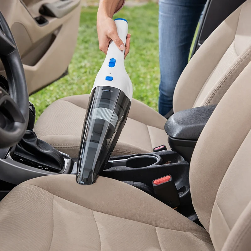 Panni - Aspirateur à main sans fil 8 V avec suceur plat, accessoire de dépoussiérage et large brosse - Blanc
