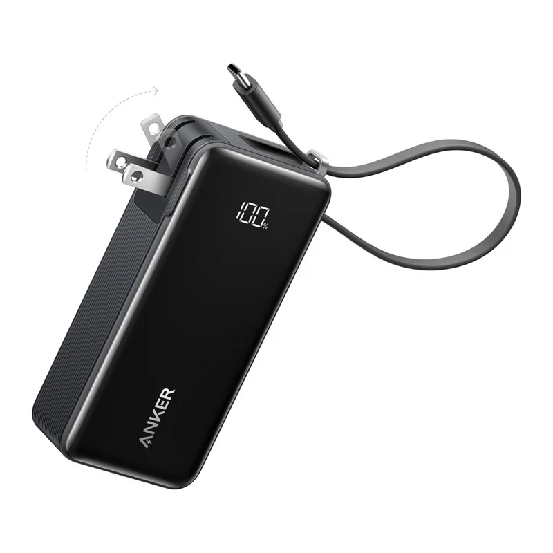 Anker Fusion 10000 mAh Power Bank with Built-in USB-C Cable - Black