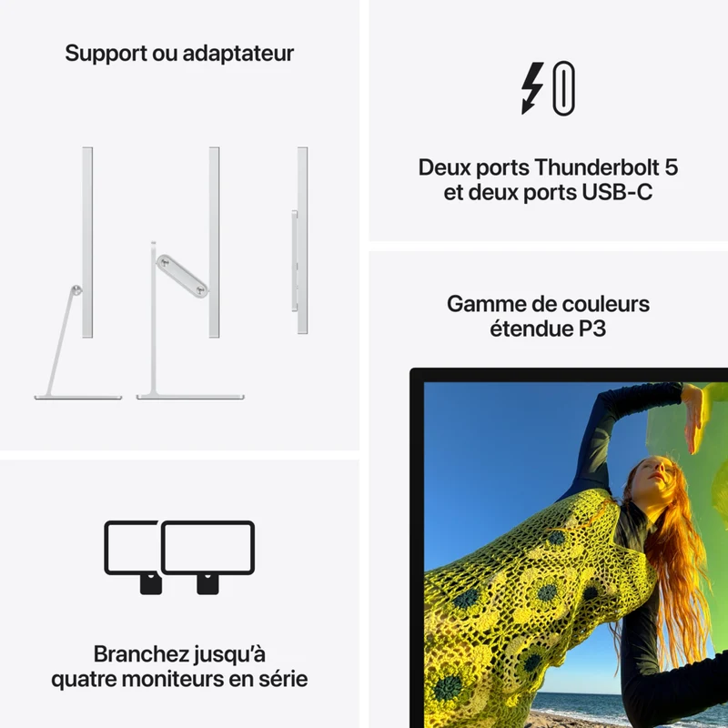 Apple - Studio Display 27 po 5K Écran Retina doté d’un support inclinable et verre standard