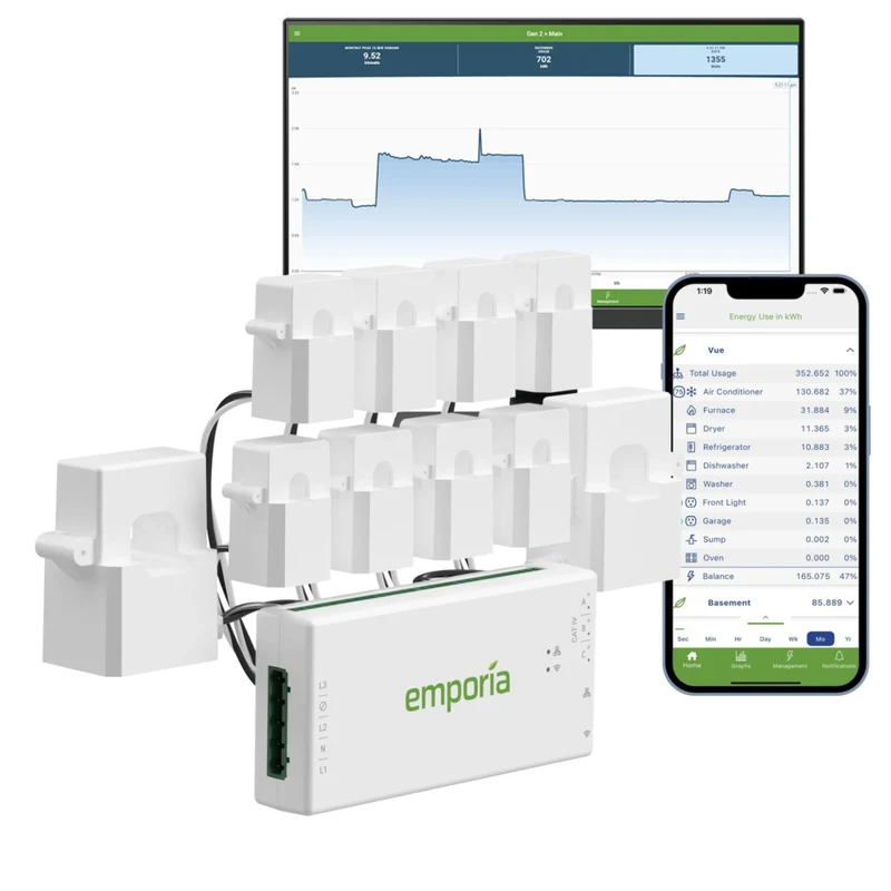 Emporia Vue 3 Home Energy Monitor with 8 50A Circuit Level Sensors