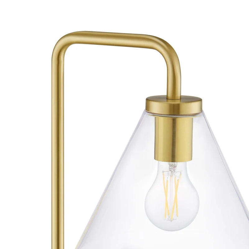 Modway - Element Verre transparent Verre et métal Lampe sur pied, Laiton en satin