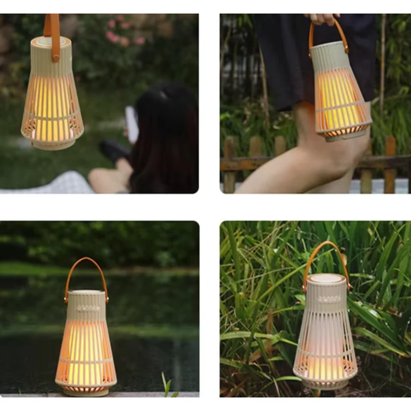 FSTENPUS - Haut-parleur Bluetooth à atmosphère de flamme avec effet de flamme scintillante à DEL, vert