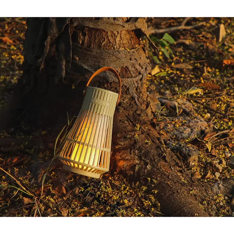 FSTENPUS - Haut-parleur Bluetooth à atmosphère de flamme avec effet de flamme scintillante à DEL, vert