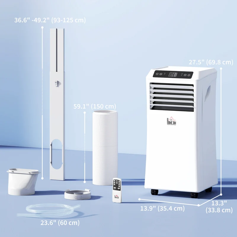 HOMCOM - Climatiseur portable avec 4 modes pour une couverture de 258-441 pi² - blanc
