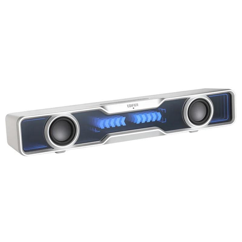 Edifier QS30 USB Powered BT Multimedia Soundbar with Enhanced Bass Integrated Mic and Dynamic Lighting Effects - White