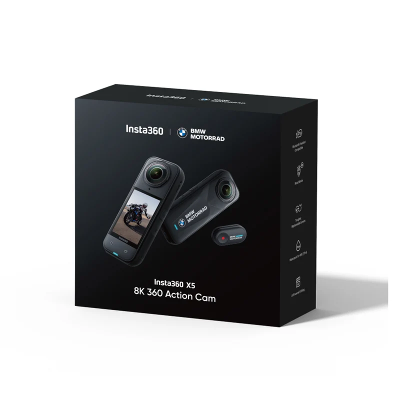 Insta360 X5 BMW Motorrad Edition Motorcycle Camera - 360° Video - Mini Remote - Black