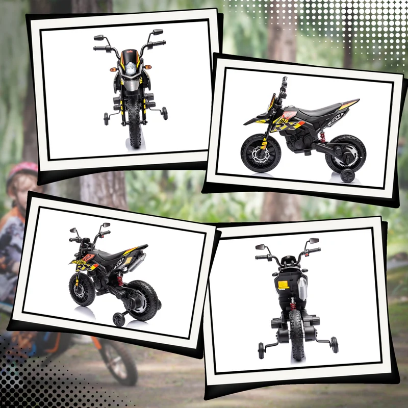 Qaba - Moto électrique pour enfants sous licence Aprilia 12V à batterie - jaune