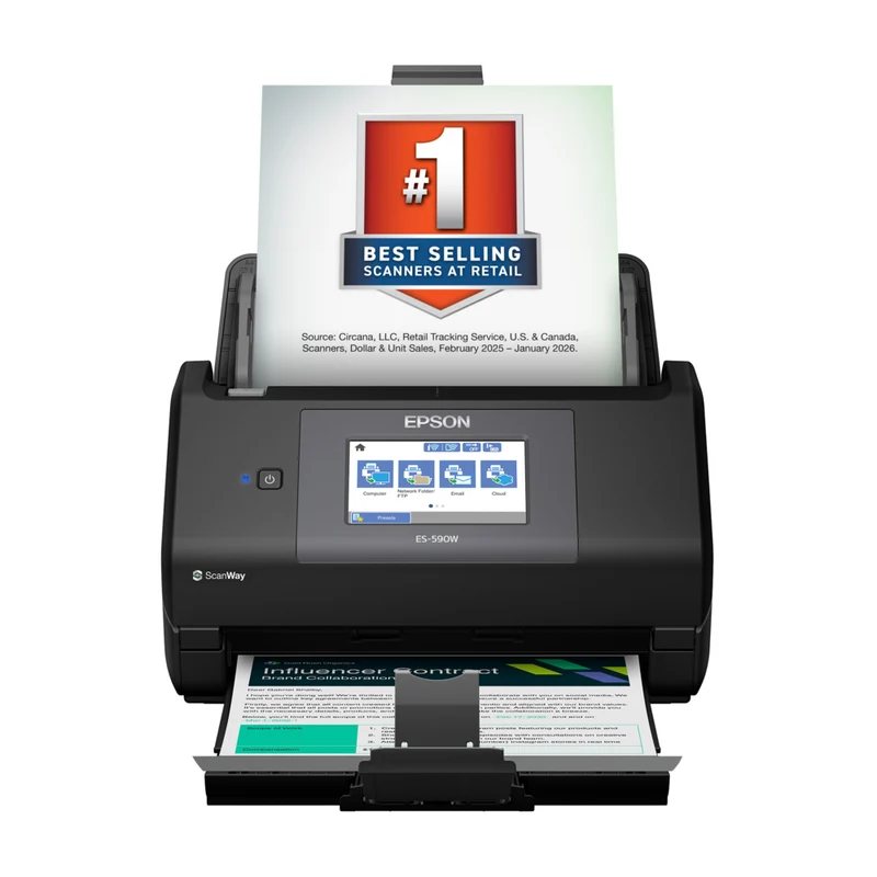 Epson WorkForce ES-590W Wireless Desktop Colour Duplex Document Scanner