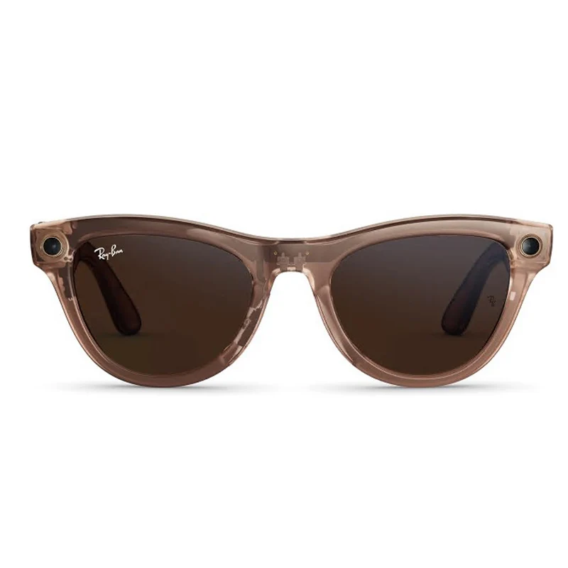 Ray-Ban Meta - Lunettes Skyler Gen 2 AI - Verres Transitions transparents/marrons - Monture pêche brillante
