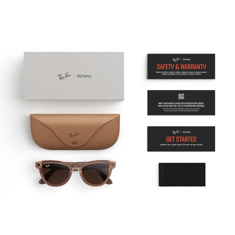 Ray-Ban Meta - Lunettes Skyler Gen 2 AI - Verres Transitions transparents/marrons - Monture pêche brillante