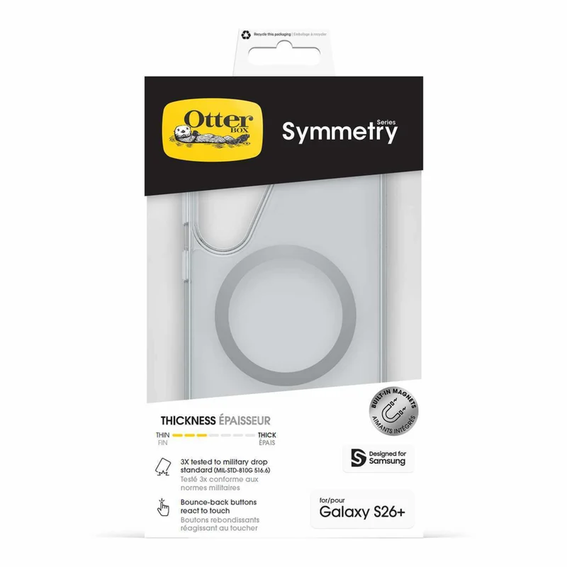 OtterBox Symmetry Clear Cell Phone Case with Magnets in Bulk Packaging for Galaxy S26+ - Clear