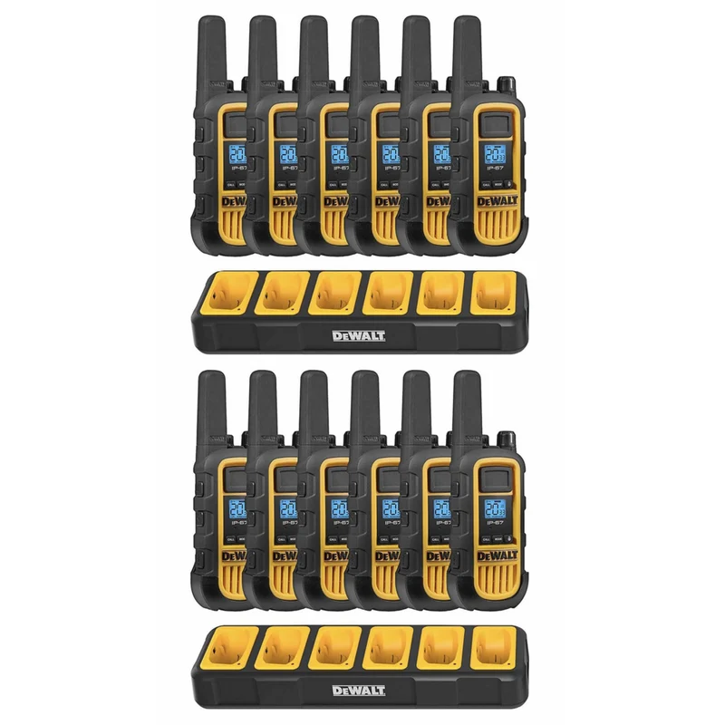 Dewalt Heavy Duty DXFRS800 Radio 12-Piece Set with 2 6-Port Chargers