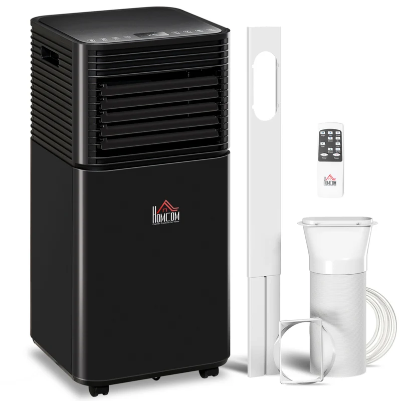 HOMCOM - Climatiseur silencieux 10 000 BTU avec télécommande - noir