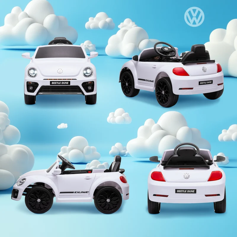 Qaba - Voiture RC électrique pour enfants Volkswagen Beetle sous licence 12V - blanc