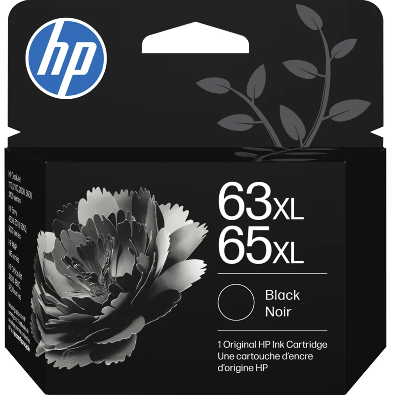 HP - Cartouche d'encre 63XL/65XL à rendement élevé, B7RT5AN - Noire