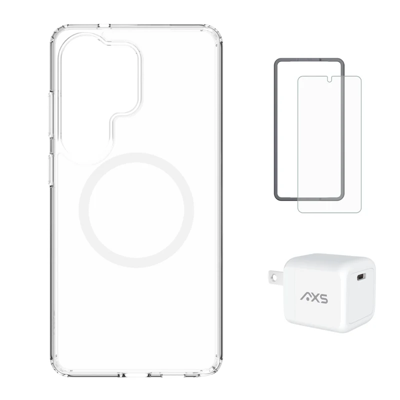 AXS - Ensemble de départ - Ultra Clear, protecteur d'écran et chargeur 30W pour Samsung Galaxy S26 Ultra