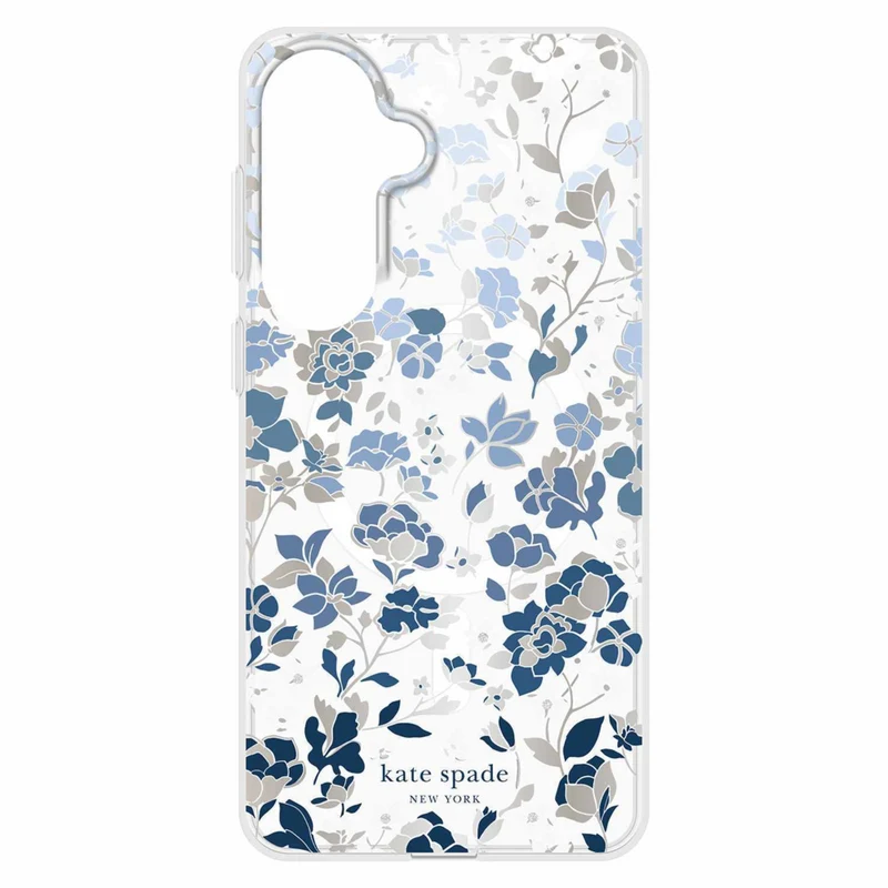 Kate Spade Protective Cell Phone Case with Magnets for Galaxy S26+ - Flowerbed Blue
