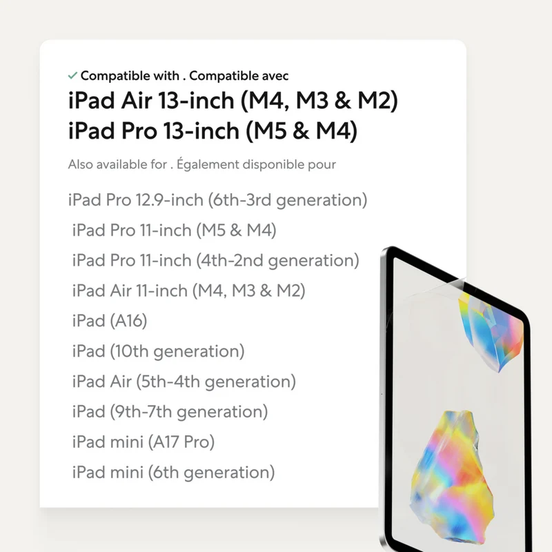 Paperlike - 3 Protecteur d'écran pour iPadPro 13 po (M2)/iPadAir 13 po (2025-2024) - Transparent