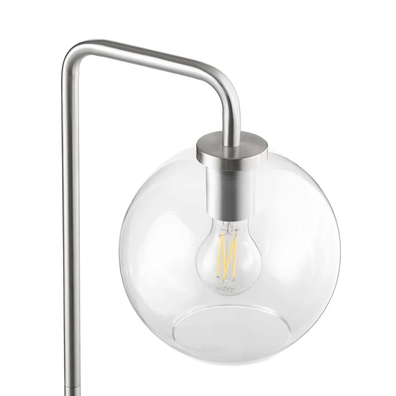 Modway Silo Glass Globe Glass and Metal Floor Lamp - Satin Nickel