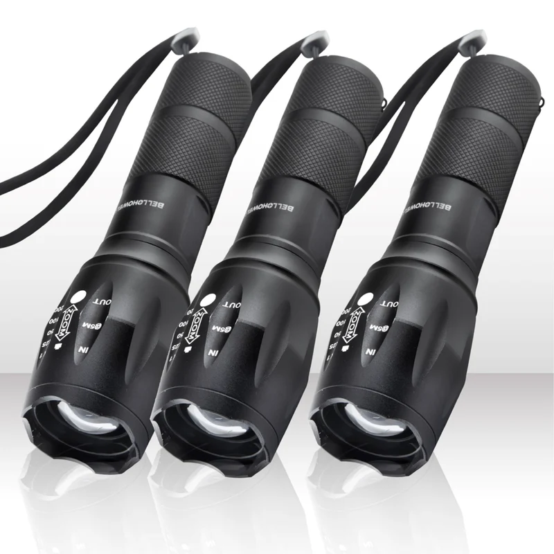 Bell+Howell Taclight High Lumens Waterproof Tactical Flashlights - 3 Pack