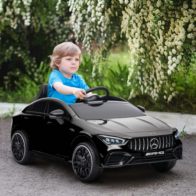 Qaba - Mercedes-Benz AMG CLA 45 voiture électrique sous licence 12V à chevaucher - noir