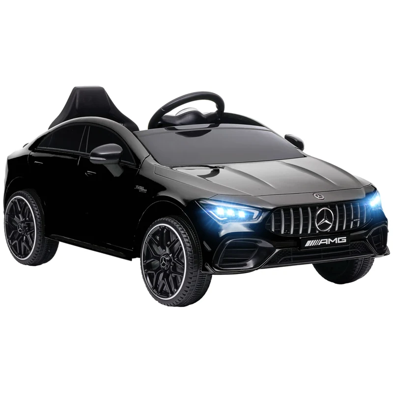 Qaba Mercedes-Benz AMG CLA 45 Licensed 12V Ride on Car - Black
