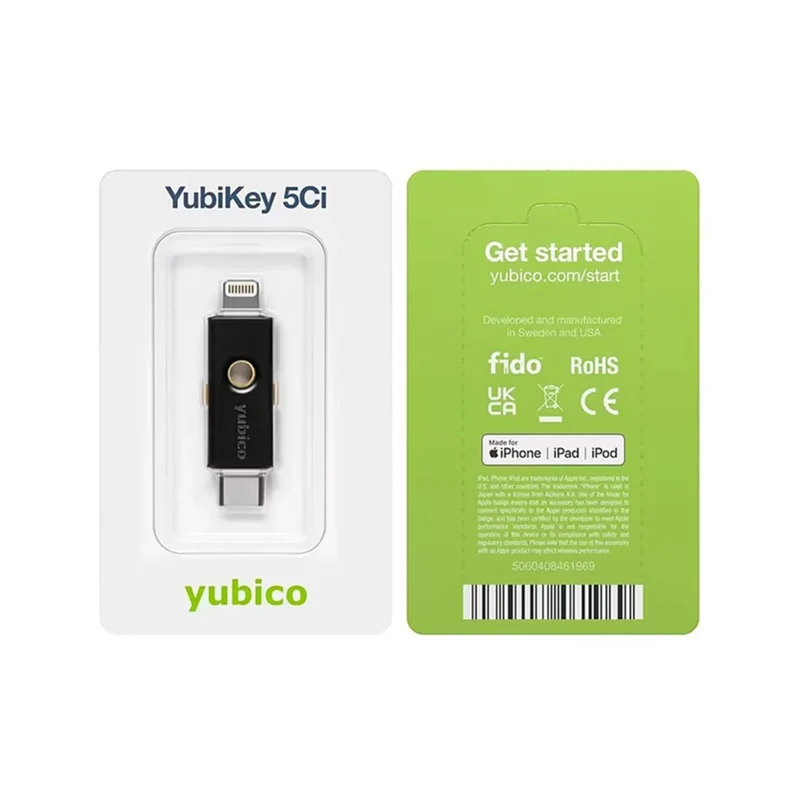 Yubico - Clé de sécurité YubiKey 5Ci - USB-C + Lightning - Noir