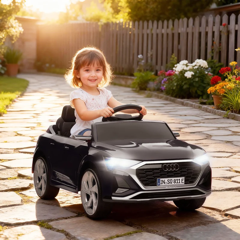 Qaba - Voiture RC électrique Audi Q8 sous licence 12V pour enfants - noir