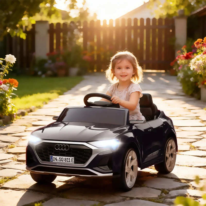 Qaba - Voiture RC électrique Audi Q8 sous licence 12V pour enfants - noir