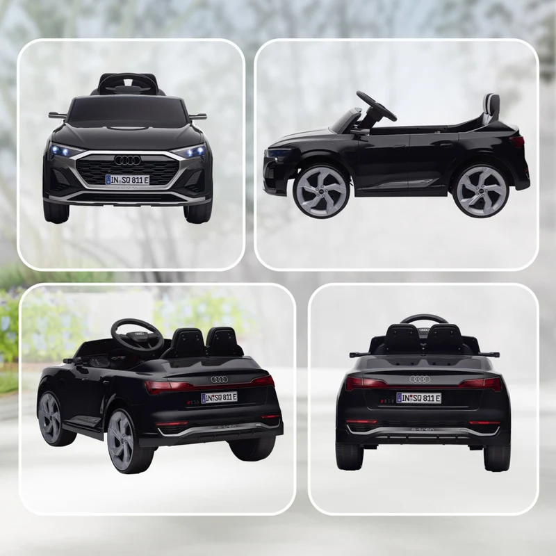 Qaba 12V Audi Q8 Licensed Electric RC Car for Kids - Black