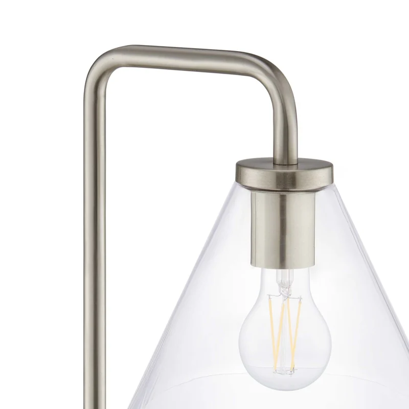 Modway - Element Verre transparent Verre et métal Lampe sur pied, Nickel Satiné