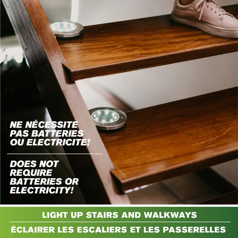 Bell+Howell - Lampes solaires disque d'extérieur ultra-lumineuses de luxe - Paquet de 4