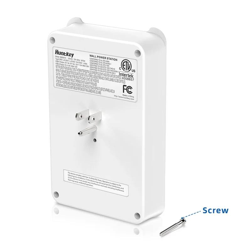 ShoppingAll - Huntkey multiprise murale avec parasurtenseur, 6 prises et 3 ports USB - Paquet de 2