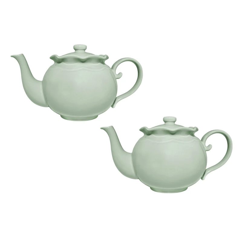Casa Domani Florence Teapot - 1L - Sage - 2 Pack