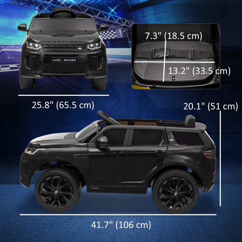 Qaba - Voiture RC électrique pour enfants sous licence Land Rover 12V - noir