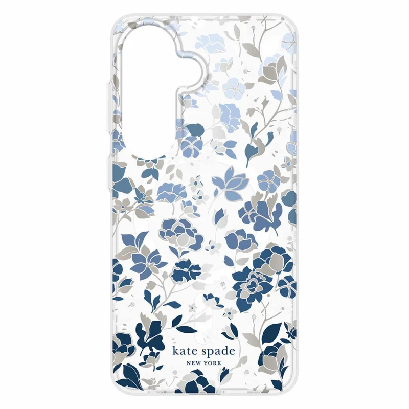 Kate Spade Protective Cell Phone Case with Magnets for Galaxy S26 - Flowerbed Blue