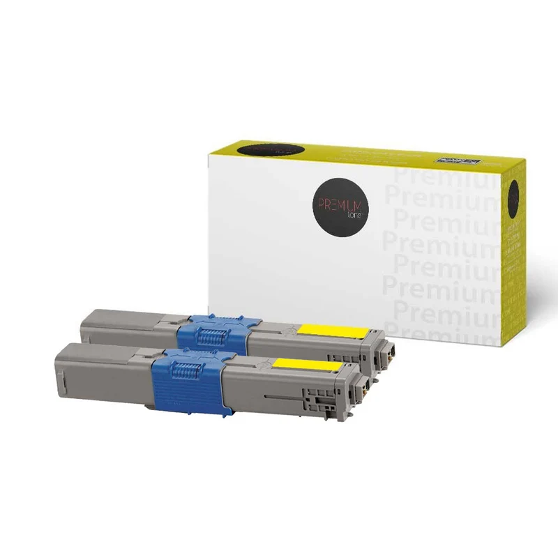 Premium Tone Okidata 44469701 Alternative Toner - Yellow - 2 Pack