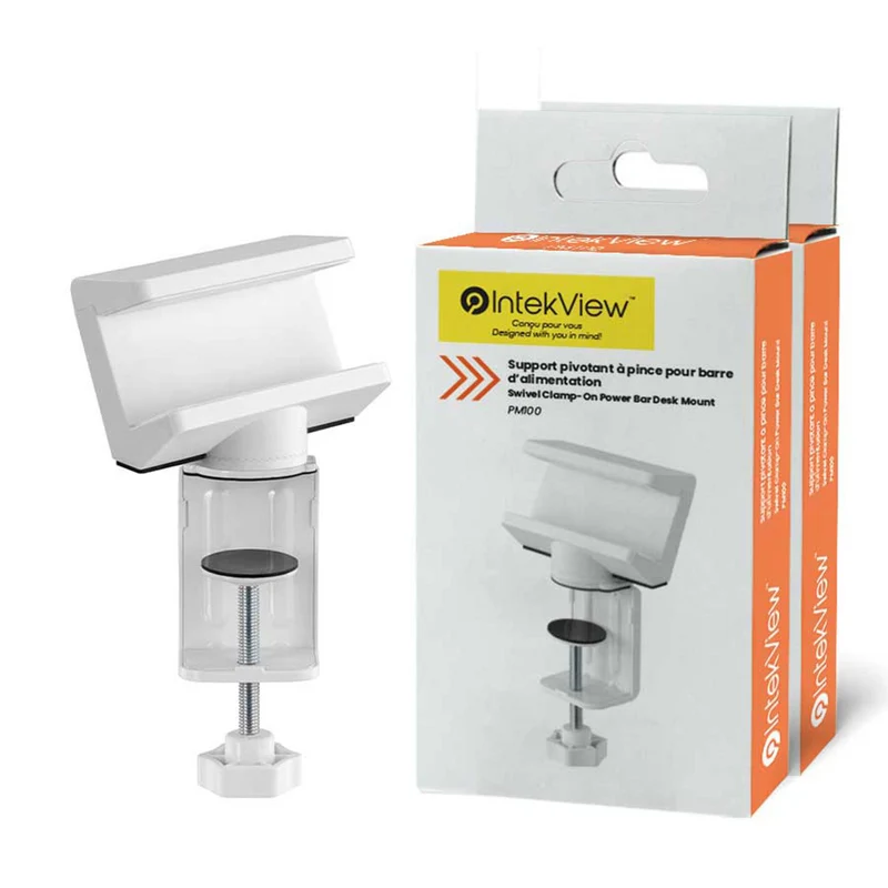 Intekview - Support de bureau pivotant à pince pour barre d'alimentation - Paquet de 2