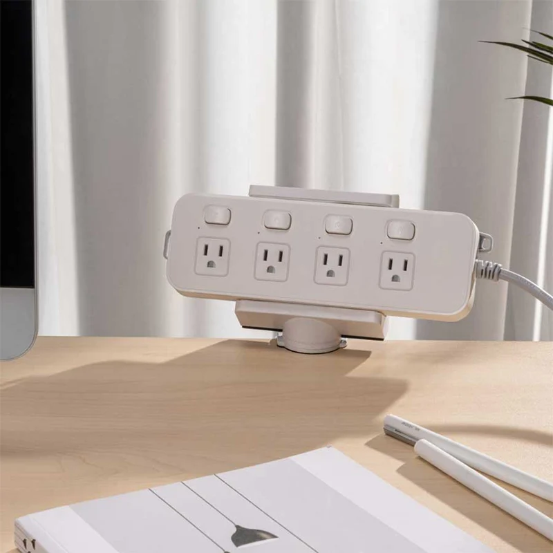 Intekview - Support de bureau pivotant à pince pour barre d'alimentation - Paquet de 2