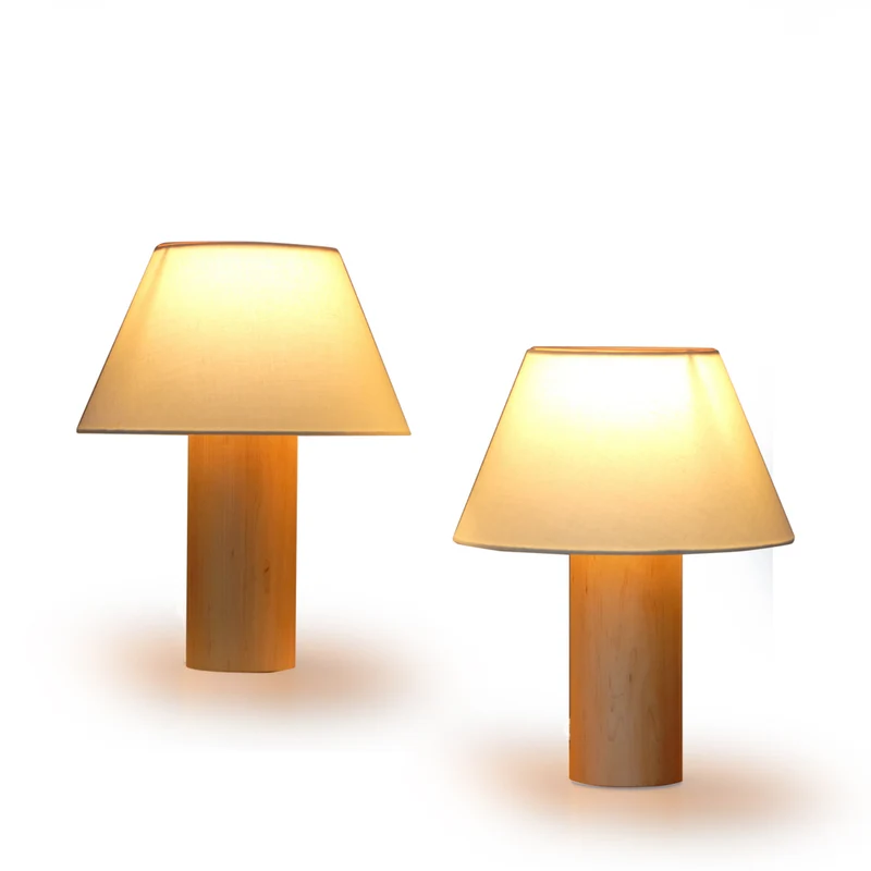 Decent Living - Lampe de table en bois - Paquet de 2