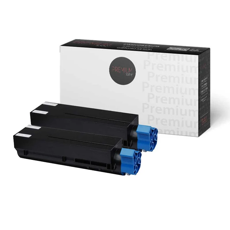 Premium Tone - Okidata 44917601 Toner compatible - Noir - Paquet de 2